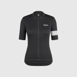 Damska koszulka rowerowa RAPHA CORE Czarno-Biała