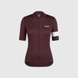 Damska koszulka rowerowa RAPHA CORE Brązowo-Biała